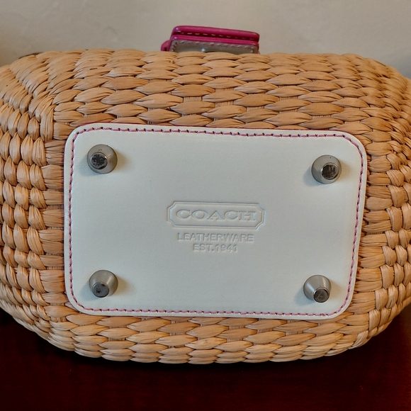 Coach Butterfly Wicker Straw Tote Vintage - Picture 5 of 12